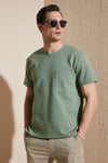 Bisiklet Yaka Tek Cepli Pamuklu Oversize Erkek T Shirt 5902305 ELMA YEŞİLİ