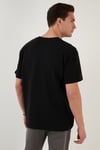 Bisiklet Yaka Tek Cepli Pamuklu Oversize Erkek T Shirt 5902305 SİYAH