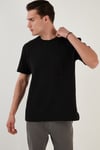 Bisiklet Yaka Tek Cepli Pamuklu Oversize Erkek T Shirt 5902305 SİYAH