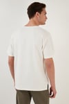 Bisiklet Yaka Tek Cepli Pamuklu Oversize Erkek T Shirt 5902305 EKRU
