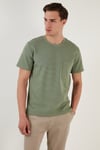 Bisiklet Yaka Tek Cepli Pamuklu Oversize Erkek T Shirt 5902305 ELMA YEŞİLİ