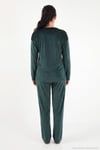 Bisiklet Yaka Yumuşak Dokulu Parlak Kadife Kadın Pijama Takımı 6094209 NEFTİ