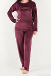 Bisiklet Yaka Yumuşak Dokulu Parlak Kadife Kadın Pijama Takımı 6094209 MÜRDÜM