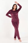 Bisiklet Yaka Yumuşak Dokulu Parlak Kadife Kadın Pijama Takımı 6094209 MÜRDÜM