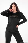 Bisiklet Yaka Yumuşak Dokulu Parlak Kadife Kadın Pijama Takımı 6094209 SİYAH