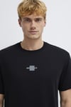 Black Reflektörlü % 100 Pamuk Bisiklet Yaka Erkek T Shirt 0613132-900 SİYAH