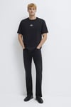Black Reflektörlü % 100 Pamuk Bisiklet Yaka Erkek T Shirt 0613132-900 SİYAH