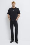 Black Reflektörlü % 100 Pamuk Bisiklet Yaka Erkek T Shirt 0613132-900 SİYAH