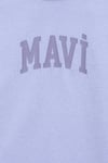 Bol Rahat Kesim % 100 Pamuk Bisiklet Yaka Kız Çocuk T Shirt 7610467-70545 LİLA