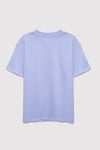 Bol Rahat Kesim % 100 Pamuk Bisiklet Yaka Kız Çocuk T Shirt 7610467-70545 LİLA