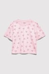 Bol Rahat Kesim Kalpli % 100 Pamuk Bisiklet Yaka Kız Çocuk T Shirt 7610400-71007 PEMBE
