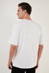 Buratti % 100 Pamuk Baskılı Oversize Bisiklet Yaka Erkek T Shirt 5902648 BEYAZ