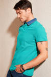 Buratti % 100 Pamuk Düğmeli Regular Fit Erkek Polo Yaka T Shirt 5902134 YEŞİL