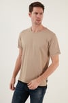Buratti % 100 Pamuk Regular Fit Bisiklet Yaka Erkek T Shirt 5902515 VİZON