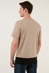 Buratti % 100 Pamuk Regular Fit Bisiklet Yaka Erkek T Shirt 5902515 VİZON