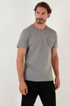 Buratti % 100 Pamuklu Slim Fit Bisiklet Yaka Cepli Erkek T Shirt 5902000 AÇIK HAKİ