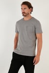 Buratti % 100 Pamuklu Slim Fit Bisiklet Yaka Cepli Erkek T Shirt 5902000 AÇIK HAKİ