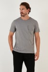Buratti % 100 Pamuklu Slim Fit Bisiklet Yaka Cepli Erkek T Shirt 5902000 AÇIK HAKİ