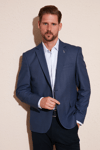 Buratti 6 Drop Çift Yırtmaçlı Klasik Blazer Comfort Fit Erkek Ceket 216VİTALE İNDİGO