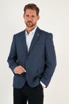 Buratti 6 Drop Çift Yırtmaçlı Klasik Blazer Comfort Fit Erkek Ceket 216VİTALE İNDİGO