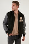 Buratti Armalı Fermuarlı Regular Fit Bomber Erkek Mont 5715896 SİYAH