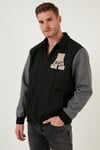 Buratti Armalı Fermuarlı Regular Fit Bomber Erkek Mont 5715896 SİYAH