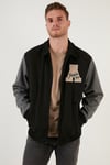 Buratti Armalı Fermuarlı Regular Fit Bomber Erkek Mont 5715896 SİYAH