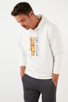 Buratti Baskı Detaylı Pamuklu Kapüşonlu Slim Fit Erkek Sweat 5905236 EKRU