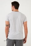 Buratti Baskılı % 100 Pamuk Bisiklet Yaka Slim Fit Erkek T Shirt 541PERFECTWAVE AÇIK GRİ