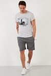 Buratti Baskılı % 100 Pamuk Bisiklet Yaka Slim Fit Erkek T Shirt 541PERFECTWAVE AÇIK GRİ
