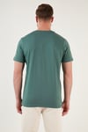 Buratti Baskılı % 100 Pamuk Bisiklet Yaka Slim Fit Erkek T Shirt 646B3890 YEŞİL