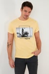 Buratti Baskılı % 100 Pamuk Bisiklet Yaka Slim Fit Erkek T Shirt 541PERFECTWAVE SARI