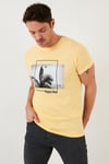 Buratti Baskılı % 100 Pamuk Bisiklet Yaka Slim Fit Erkek T Shirt 541PERFECTWAVE SARI