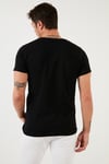Buratti Baskılı % 100 Pamuk Bisiklet Yaka Slim Fit Erkek T Shirt 541MINIMALIST SİYAH
