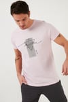 Buratti Baskılı % 100 Pamuk Bisiklet Yaka Slim Fit Erkek T Shirt 541MARTİNA AÇIK PEMBE
