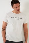 Buratti Baskılı Bisiklet Yaka Pamuklu Slim Fit Erkek T Shirt 541DPRTMNT24 BEYAZ
