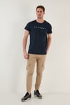 Buratti Baskılı Bisiklet Yaka Pamuklu Slim Fit Erkek T Shirt 541DPRTMNT24 LACİVERT
