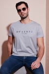 Buratti Baskılı Bisiklet Yaka Pamuklu Slim Fit Erkek T Shirt 541DPRTMNT24 AÇIK GRİ