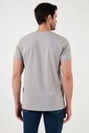 Buratti Baskılı Bisiklet Yaka Pamuklu Slim Fit Erkek T Shirt 541DPRTMNT24 AÇIK GRİ