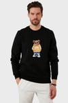 Buratti Baskılı Pamuk Karışımlı Regular Fit Bisiklet Yaka Erkek Sweat 6141002B SİYAH