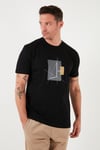Buratti Baskılı Pamuklu Bisiklet Yaka Slim Fit Erkek T Shirt 646R8040 SİYAH