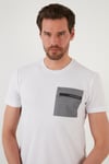 Buratti Baskılı Slim Fit Bisiklet Yaka Pamuklu Erkek T Shirt 5902351 BEYAZ