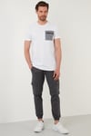 Buratti Baskılı Slim Fit Bisiklet Yaka Pamuklu Erkek T Shirt 5902351 BEYAZ