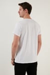 Buratti Bisiklet Yaka % 100 Pamuk Slim Fit Erkek T Shirt 541NATURE BEYAZ