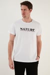 Buratti Bisiklet Yaka % 100 Pamuk Slim Fit Erkek T Shirt 541NATURE BEYAZ