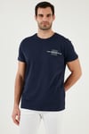 Buratti Bisiklet Yaka Pamuklu Slim Fit Erkek T Shirt 541THERE LACİVERT