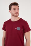 Buratti Bisiklet Yaka Pamuklu Slim Fit Erkek T Shirt 541THERE BORDO