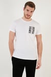 Buratti Bisiklet Yaka Pamuklu Slim Fit Erkek T Shirt 541QUINT BEYAZ