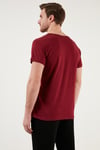 Buratti Bisiklet Yaka Pamuklu Slim Fit Erkek T Shirt 541THERE BORDO