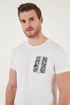Buratti Bisiklet Yaka Pamuklu Slim Fit Erkek T Shirt 541QUINT BEYAZ